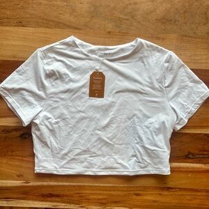 White Cropped T-Shirt